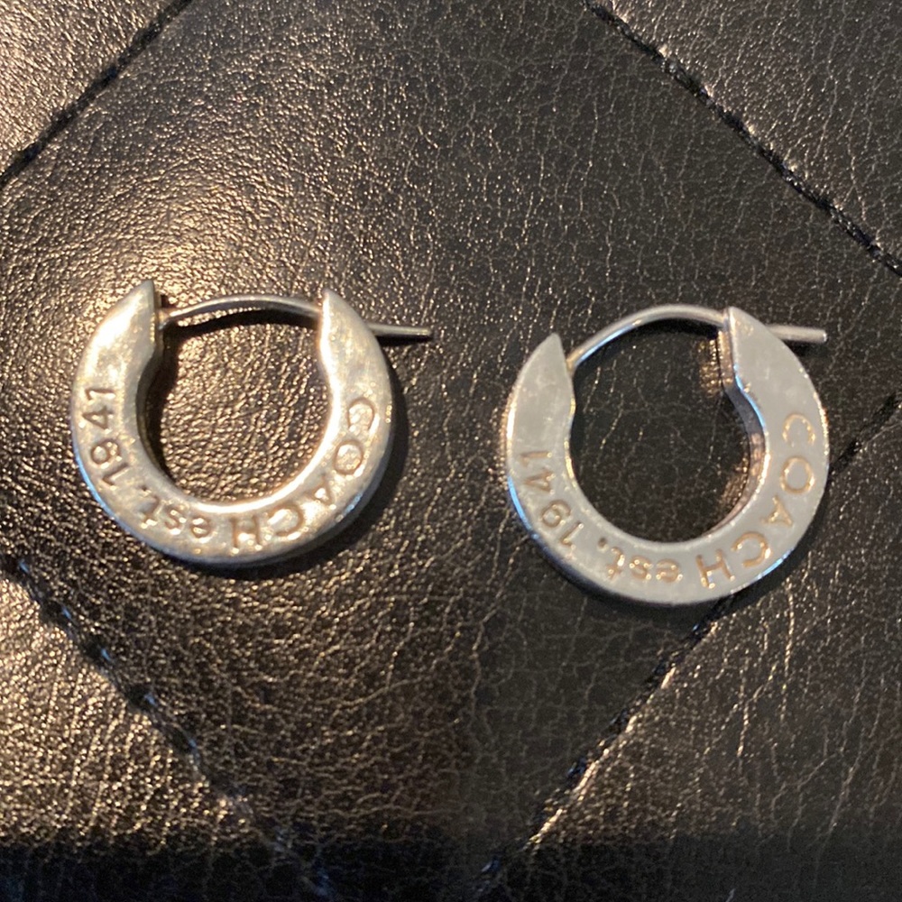 Stirling silver Coach earrings